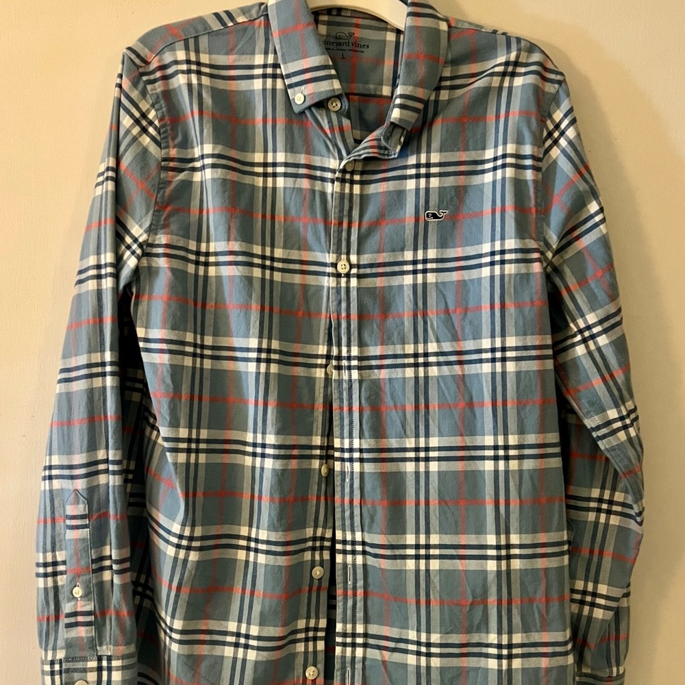Youth L Vineyard Vines lightweight long-sleeved flannel button down